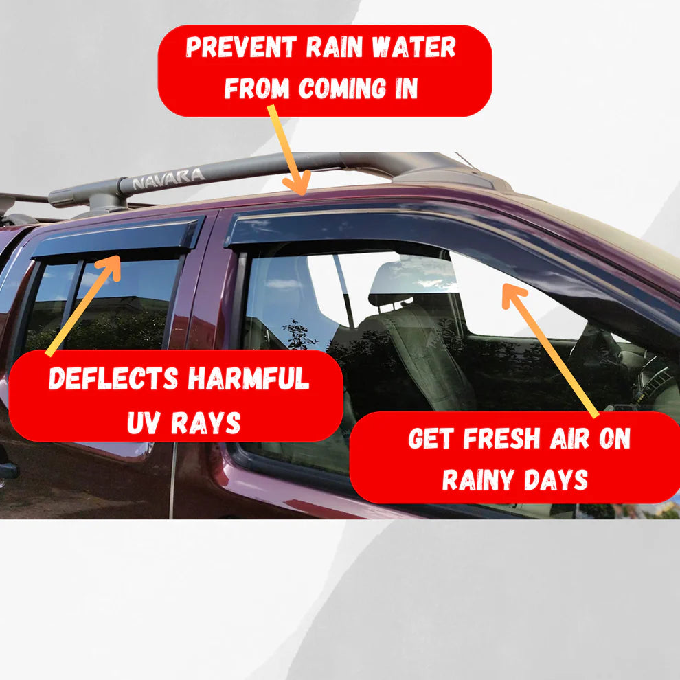 Nissan Navara D40 Window Visors/Monsoons 2006-2009